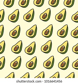 editable avocado background seamless pattern 