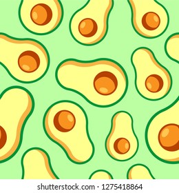 editable avocado seamless pattern vector, modern design, full color