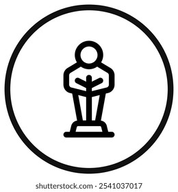 Bearbeitbarer Preis, Trophäe, Gewinner, Nominierungsvektorsymbol. Kino, Unterhaltung. Teil einer großen Ikone-Set-Familie. Perfekt für Web- und App-Schnittstellen, Präsentationen, Infografiken usw.