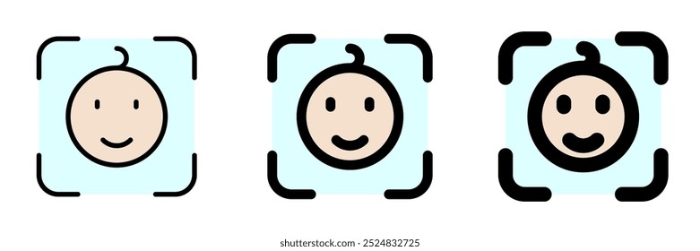 Editable baby face vector icon. Part of a big icon set family. Perfect for web and app interfaces, presentations, infographics, etc