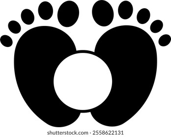 Editable Baby Footprint Vector EPS for Digital Art #21
