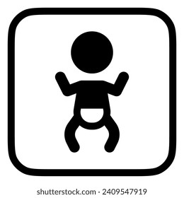 Icono de vector de sala de enfermería, bebé editable. Parte de una familia de iconos grandes. Perfecto para interfaces web y de aplicaciones, presentaciones, infografías, etc
