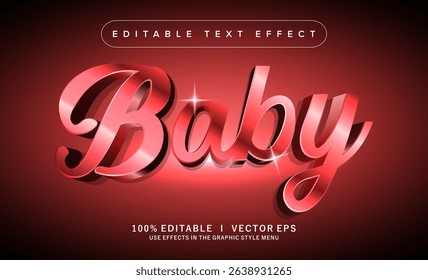 editable baby vector text effect with modern style design
