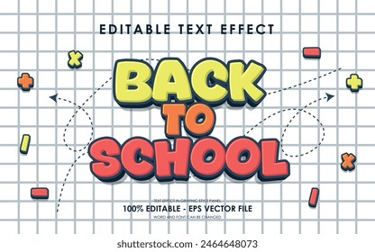 Editable Back To School 3D Text Effect