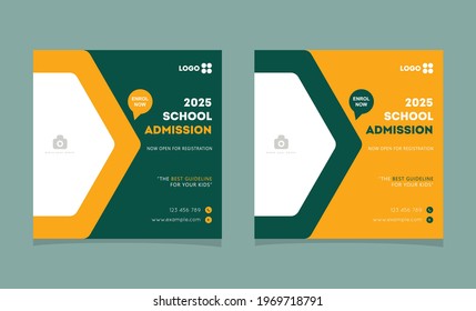 editable back to school admission social media banner post design template