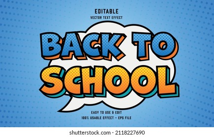 editable back to school vector text effect with modern style design, usable for logo or company campaign 