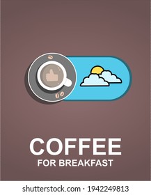 Editable background on the theme of drinking coffee at breakfast , Poster Advertisement Flayers Vector Illustration