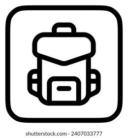 Editable backpack, bag, rucksack vector icon. . School, travel, hiking, backpacking. Part of a big icon set family. Perfect for web and app interfaces, presentations, infographics, etc