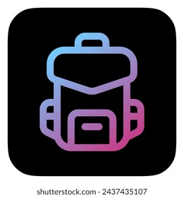 Editable backpack, bag, rucksack vector icon. . School, travel, hiking, backpacking. Part of a big icon set family. Perfect for web and app interfaces, presentations, infographics, etc