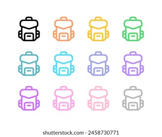 Editable backpack, bag, rucksack vector icon. . School, travel, hiking, backpacking. Part of a big icon set family. Perfect for web and app interfaces, presentations, infographics, etc