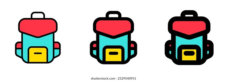 Editable backpack, bag, rucksack vector icon. . School, travel, hiking, backpacking. Part of a big icon set family. Perfect for web and app interfaces, presentations, infographics, etc