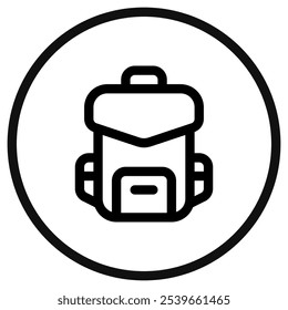 Editable backpack, bag, rucksack vector icon. . School, travel, hiking, backpacking. Part of a big icon set family. Perfect for web and app interfaces, presentations, infographics, etc