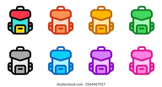 Editable backpack, bag, rucksack vector icon. . School, travel, hiking, backpacking. Part of a big icon set family. Perfect for web and app interfaces, presentations, infographics, etc