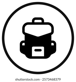 Editable backpack, bag, rucksack vector icon. . School, travel, hiking, backpacking. Part of a big icon set family. Perfect for web and app interfaces, presentations, infographics, etc