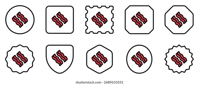 Ícone de vetor bacon editável. Parte de uma grande família de conjuntos de ícones. Perfeito para interfaces web e app, apresentações, infográficos, etc