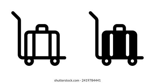 Editable baggage trolley, baggage cart vector icon. Part of a big icon set family. Perfect for web and app interfaces, presentations, infographics, etc