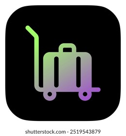 Editable baggage trolley, baggage cart vector icon. Part of a big icon set family. Perfect for web and app interfaces, presentations, infographics, etc