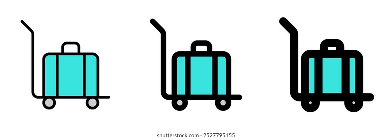 Editable baggage trolley, baggage cart vector icon. Part of a big icon set family. Perfect for web and app interfaces, presentations, infographics, etc