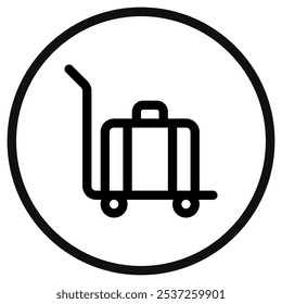 Editable baggage trolley, baggage cart vector icon. Part of a big icon set family. Perfect for web and app interfaces, presentations, infographics, etc