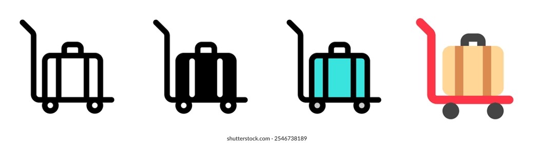 Editable baggage trolley, baggage cart vector icon. Part of a big icon set family. Perfect for web and app interfaces, presentations, infographics, etc