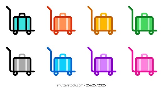 Editable baggage trolley, baggage cart vector icon. Part of a big icon set family. Perfect for web and app interfaces, presentations, infographics, etc