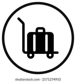 Editable baggage trolley, baggage cart vector icon. Part of a big icon set family. Perfect for web and app interfaces, presentations, infographics, etc