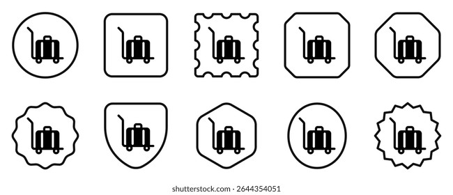 Editable baggage trolley, baggage cart vector icon. Part of a big icon set family. Perfect for web and app interfaces, presentations, infographics, etc