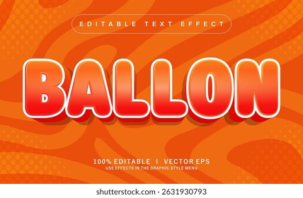 editable ballon vector text effect with modern style design