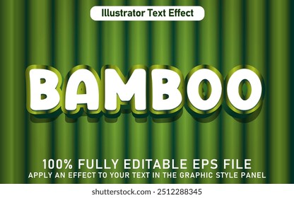 EDITABLE BAMBOO TEXT EFFECT EPS FILE