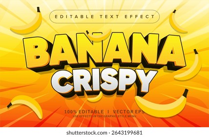 editable editable banana crispy vector text effect with modern style design