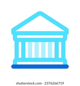 Banco editable, museo, biblioteca, icono del vector del tribunal. Parte de una familia de iconos grandes. Perfecto para interfaces web y de aplicaciones, presentaciones, infografías, etc