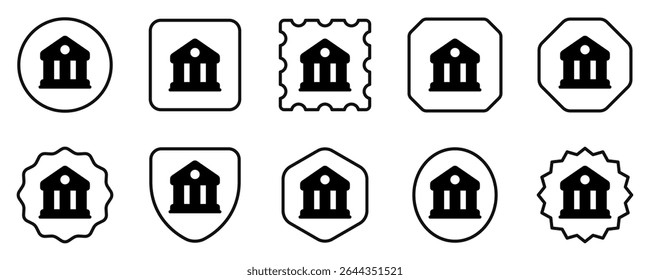 Banco editable, museo, icono de Vector de Biblioteca. Parte de una gran familia de iconos. Perfecto para interfaces de Web y App, presentaciones, infografías, etc