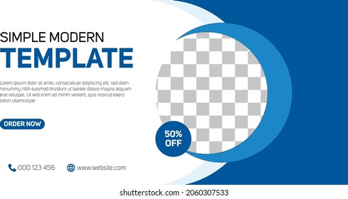 Editable banner template. Can be used for social media, flyers, banners and web ads.