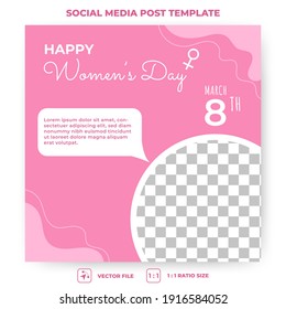 Editable banner template. International women's day banners with abstract minimalist style design. Suitable for social media post, banners, and web ads. Flat design vector with a photo collage.