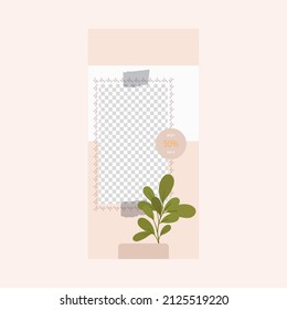 Editable banner template. Pink background color with stripe line shape. Suitable for social media post and web internet ads. Vector illustration with photo college