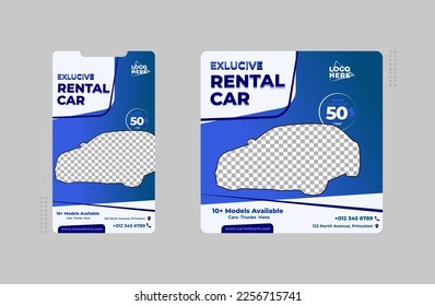 Editable banner template with Story, Car rental banner
