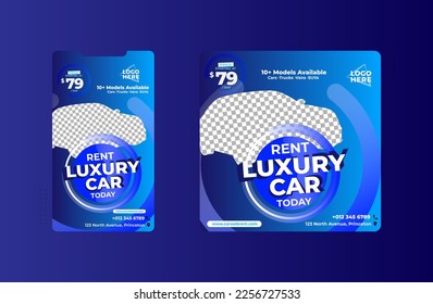 Editable banner template with Story, Car rental banner