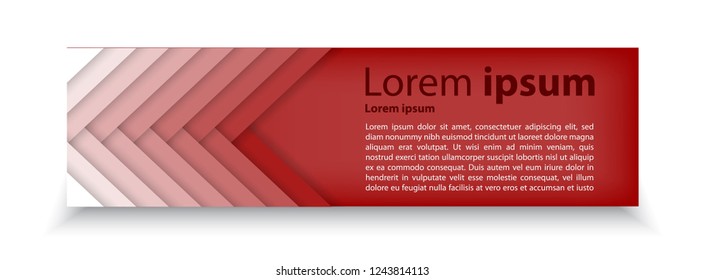 editable banner vector design, modern concept, with gradient red color and shadow, for website, blog and banner 