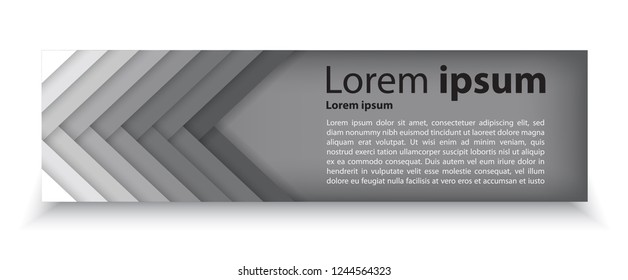 editable banner vector design, modern concept, with gray gradient color and shadow, for website, blog and banner 