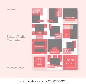 Editable banners template for social media promotion. Minimalist design layout concept for blogging.