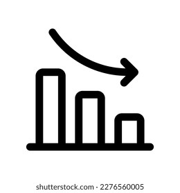 Editable bar chart, investment loss vector icon. Part of a big icon set family. Perfect for web and app interfaces, presentations, infographics, etc