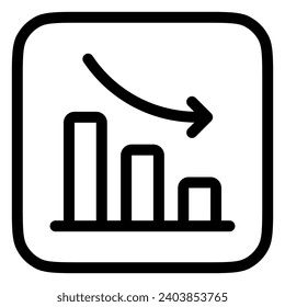 Editable bar chart, investment loss vector icon. Part of a big icon set family. Perfect for web and app interfaces, presentations, infographics, etc