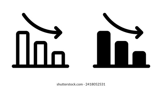 Editable bar chart, investment loss vector icon. Part of a big icon set family. Perfect for web and app interfaces, presentations, infographics, etc