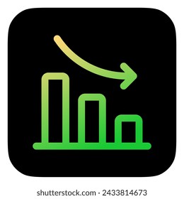 Editable bar chart, investment loss vector icon. Part of a big icon set family. Perfect for web and app interfaces, presentations, infographics, etc