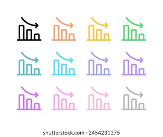 Editable bar chart, investment loss vector icon. Part of a big icon set family. Perfect for web and app interfaces, presentations, infographics, etc