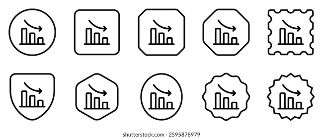 Editable bar chart, investment loss vector icon. Part of a big icon set family. Perfect for web and app interfaces, presentations, infographics, etc