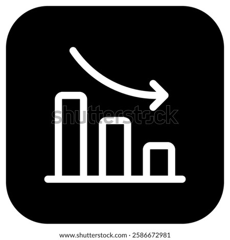 Editable bar chart, investment loss vector icon. Part of a big icon set family. Perfect for web and app interfaces, presentations, infographics, etc