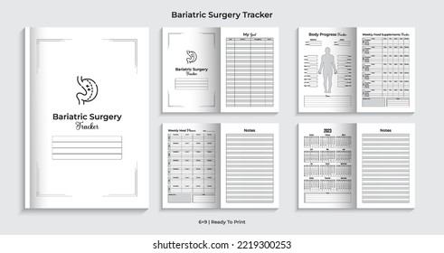 Editable Bariatric Surgery Tracker Kdp Interior Design. Ready to upload and ready for print