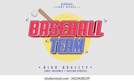editable baseball team text effect.typhography logo