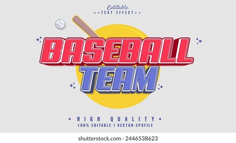 editable baseball team text effect.typhography logo